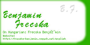 benjamin frecska business card